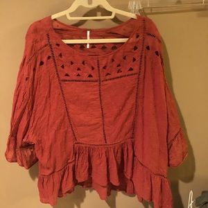 Burnt orange flowy blouse